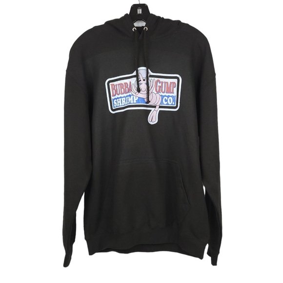 All We Do Is Bubba Gump Shrimp Co. Hoodie Sz L Sweatshirt Pullover AWDIS Black - Picture 1 of 9